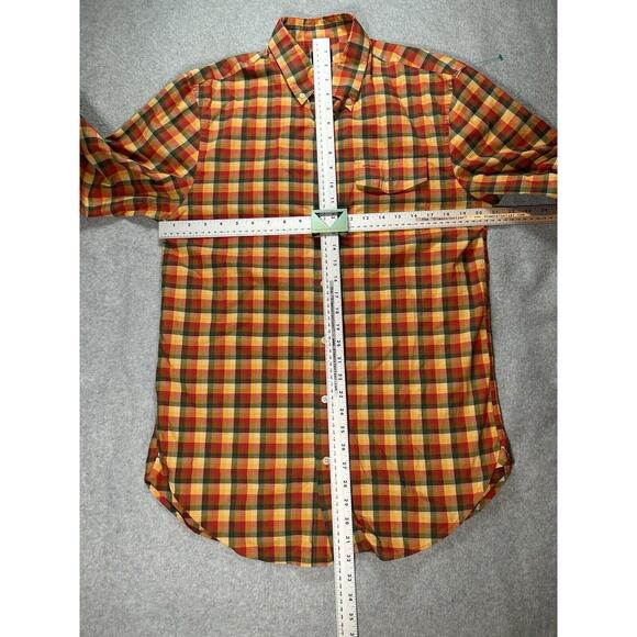 LL Bean Shirt Mens Medium Tall MT Plaid Long Sleeve Button Up Fall Colors - Picture 2 of 9